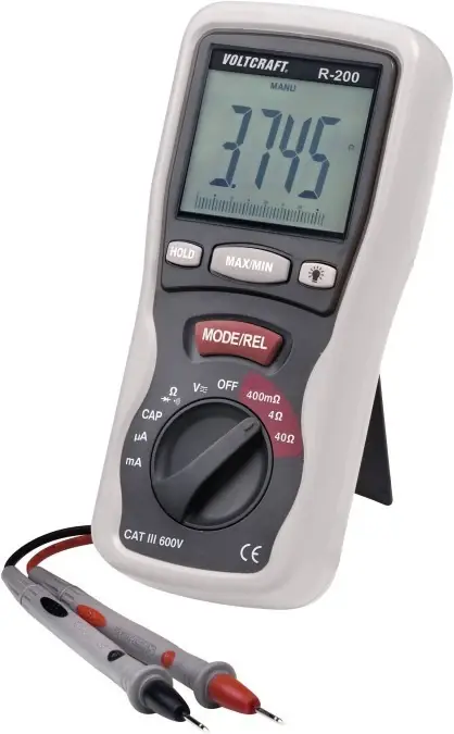 Miernik małych rezystancji LCR VOLTCRAFT R‑ 200, CAT III 600 V 101393 Taniej