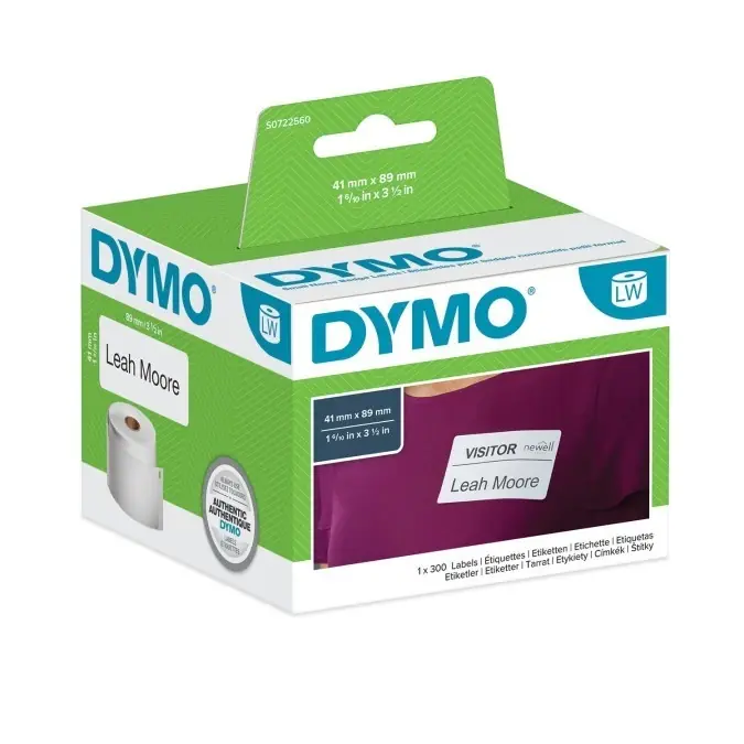 Etykieta na identyfikator imienny do drukarek 89x41mm biała S0722560 /1rolka x 300szt./ Hit cenowy