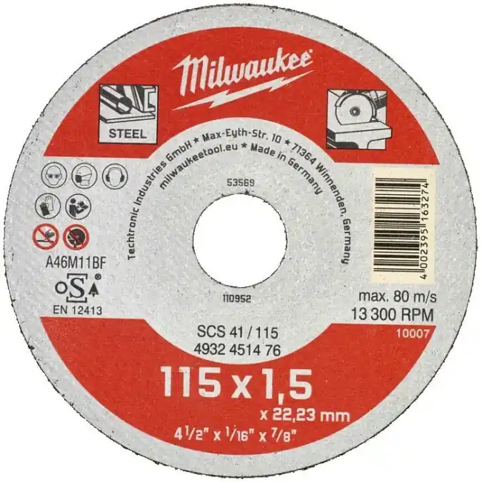 Tarcza tnąca do metalu 115x1,5mm CONTRACTOR MILWAUKEE Szybka wysyłka