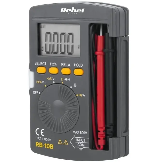 Rabat Miernik uniwersalny kieszonkowy multimetr cyfrowy z wyświetlaczem LCD REBEL RB‑10B