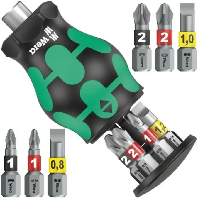 Szybka wysyłka Uchwyt z magazynkiem Stubby + 6 bitów 1/4 2 WERA