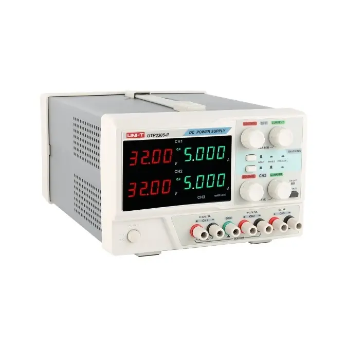 Zasilacz laboratoryjny Uni‑T 2‑kanałowy 2x0‑32V 2x0‑5A + 1x5V 3A UTP3305‑II Premium