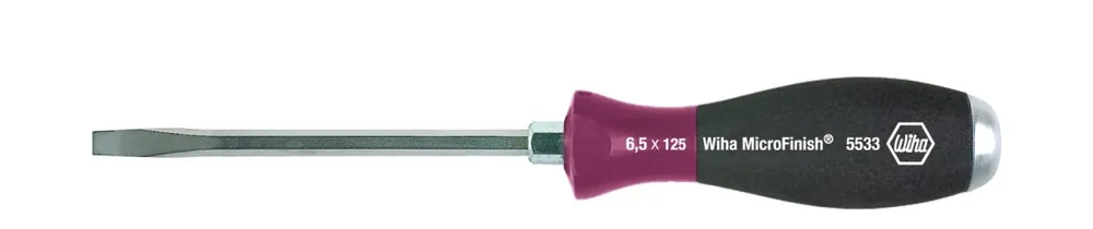 Tylko do końca tygodnia Wiha Wkrętak MicroFinish płaski z trzonem sześciokątnym na całej długości i masywnym kołpakiem stalowym 8,0 mm x 150 mm 5533080