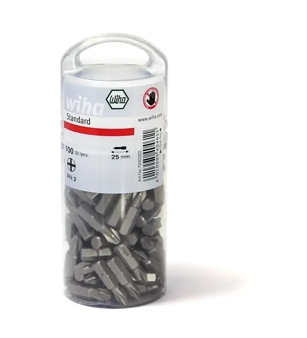 Kup online Wiha Zestaw bitów Standard 25 mm Pozidriv (PZ2) 100‑cz. 1/4 w dużym opakowaniu 7930005 40462