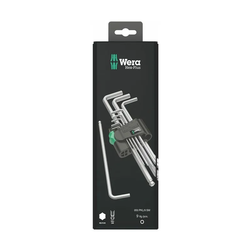 Niska cena 950/9 Hex-Plus 1 SB Zestaw kluczy trzpieniowych z kulką, chromowanych, metrycznych, w opakowaniu z zawieszką, 9 część