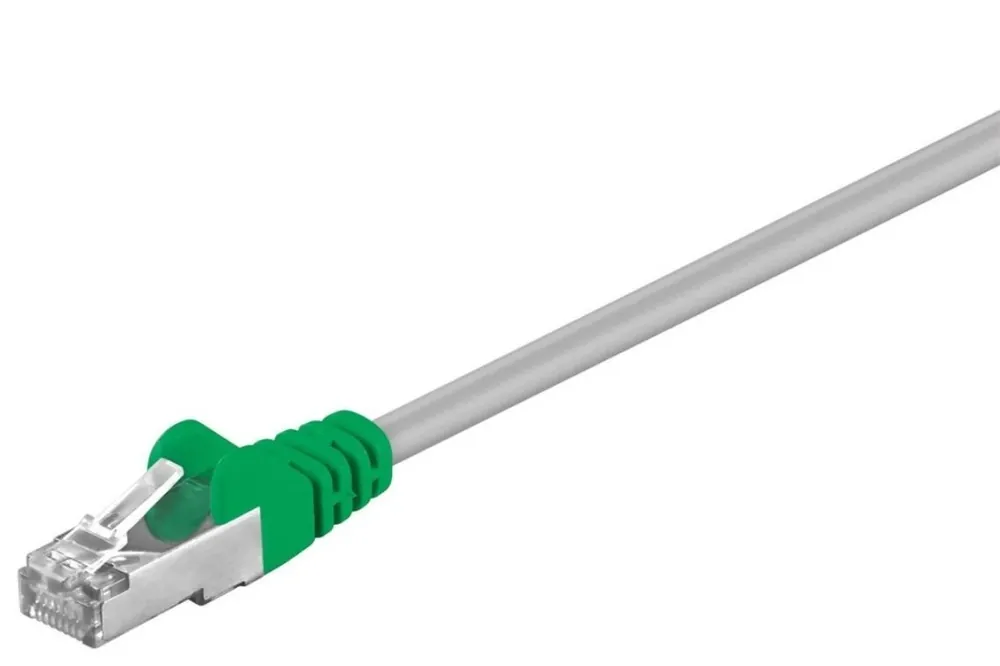 CAT 5e, F/UTP kabel krosowany,Szary, Zielony ‑ Długość kabla 10 m Do wyczerpania zapasów