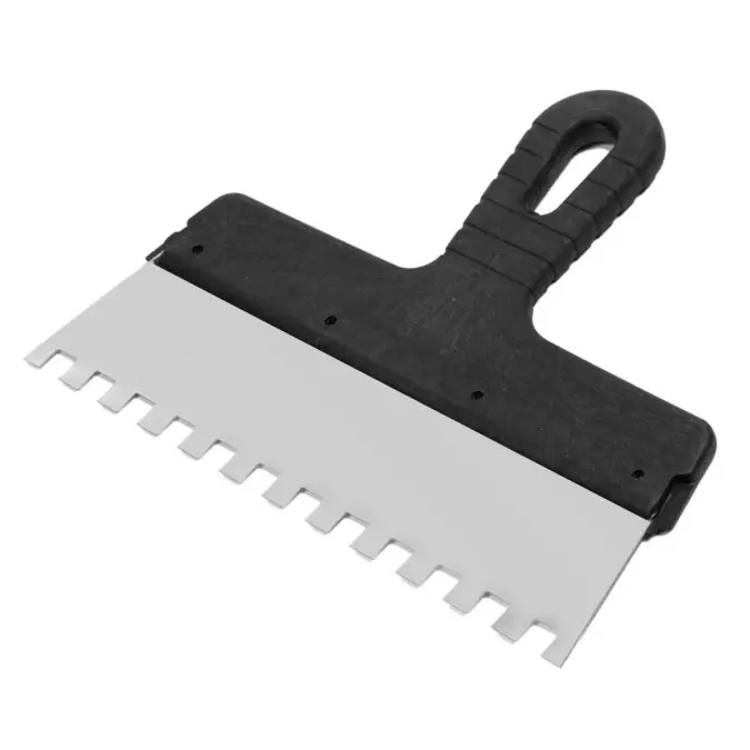 Ostatnia szansa Szpachla ze stali nierdzewnej do kleju z zębami 250 mm, ząb 10 x 10 mm (111‑090)