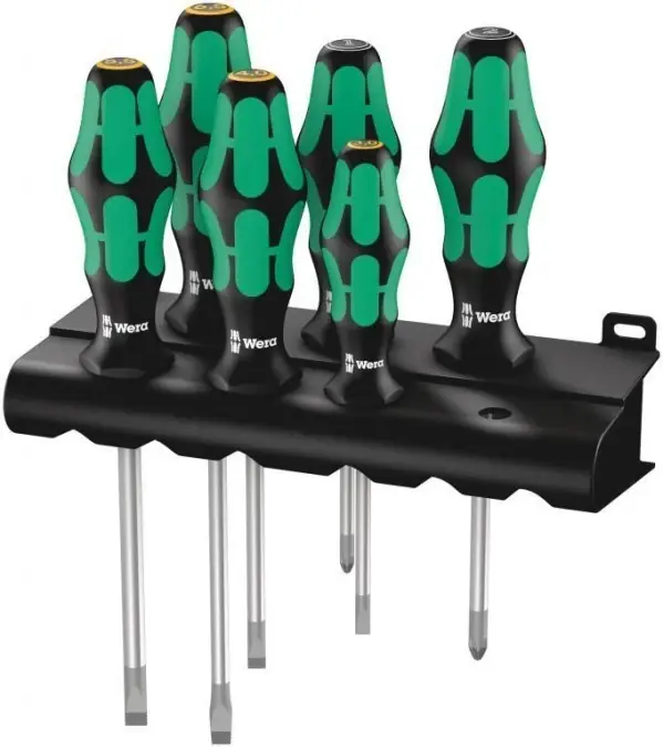 Ekspresowa dostawa 334/355/6 Zestaw wkrętaków Kraftform Lasertip + wieszak, 6 części, WERA 05105656001