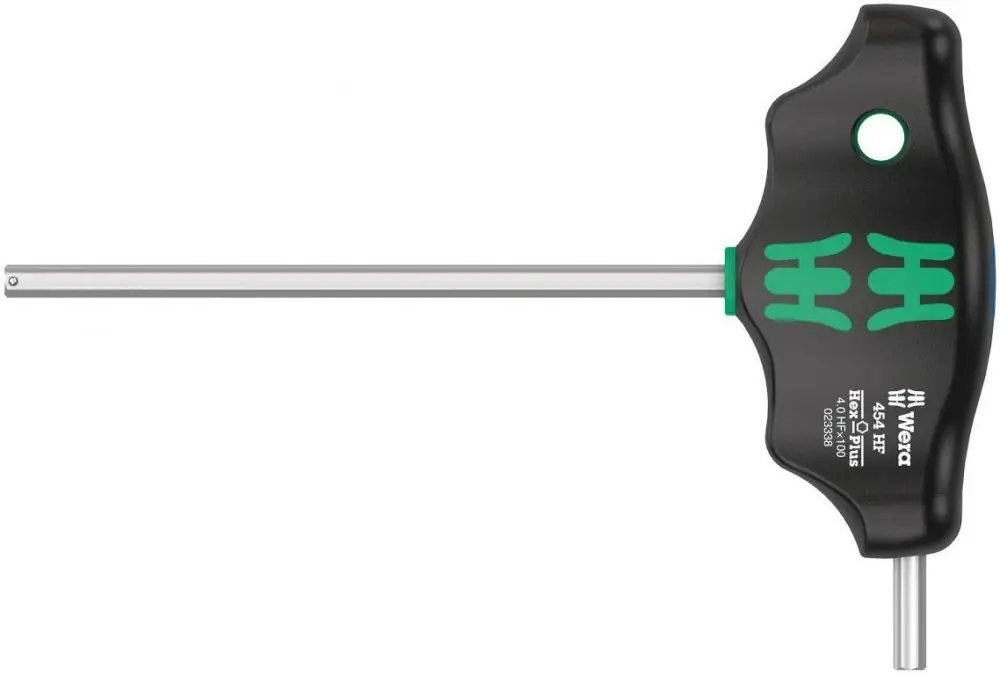 Bezpieczne zakupy Wkrętak sześciokątny Hex‑Plus z rękojeścią poprzeczną i funkcją przytrzymywania 454 HF, 4 x 100 mm, WERA 05023338001