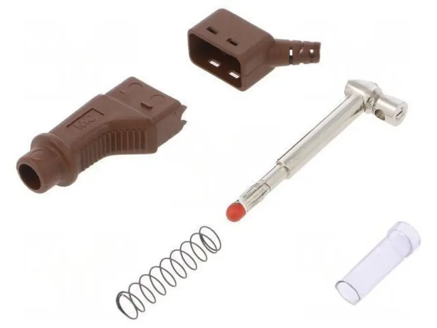 Złącze laboratoryjne bananowe 4mm wtyk 32A 600V brązowy 66.9328‑27 Tani