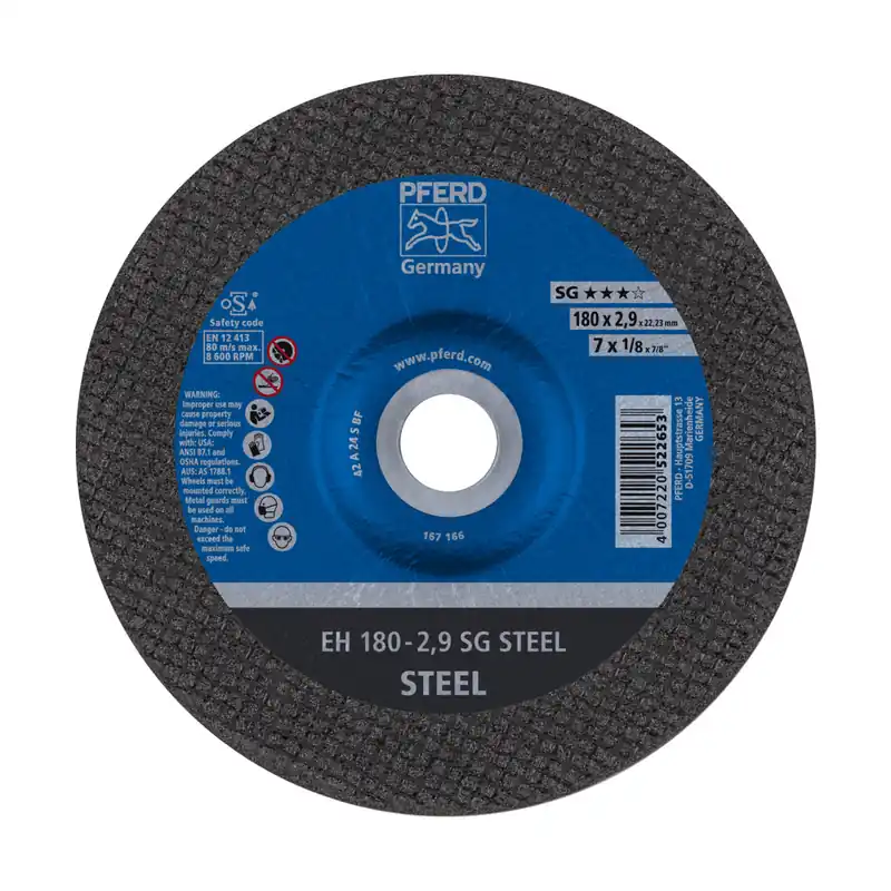 PFERD TOOLS Cut-off wheel EH 180x2.9x22.23 mm depressed centre Performance Line SG STEEL for steel Darmowa dostawa