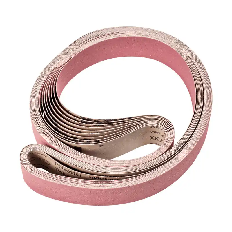 Nowość PFERD TOOLS ceramic oxide grain abrasive belt BA 50x2000mm CO120 for maximum stock removal on steel with a belt grinder