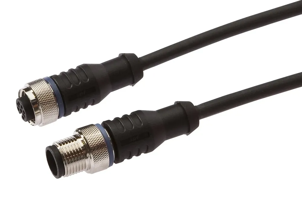 Złącze do samokonfekcjonowania M12 proste żeńskie M12 proste męskie 4‑PINowe 240V 4x0.34mm² PUR IP67 5m VK500F25 Oferta limitowana