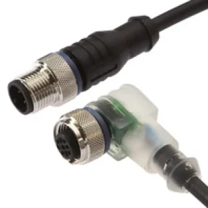 Zniżka Złącze do samokonfekcjonowania M12 kątowe żeńskie M12 proste męskie 4‑PINowe 4x0.34mm² PUR IP67 5m VK500F23