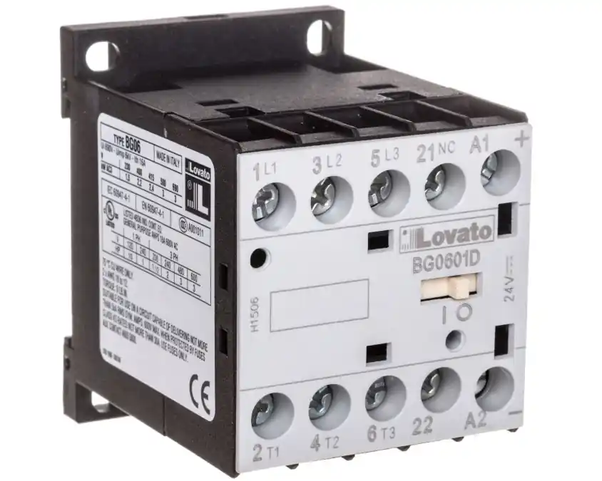 Stycznik mocy 3P 6A 2,2kW przy 400VAC AC3, cewka 24VDC, 0Z 1R 11BG0601D024 Darmowy zwrot
